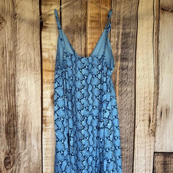 L’Agence Sachi Dress Paloma Snake Blue Multi XL NWT Maxi Empire Statement - Picture 5 of 10